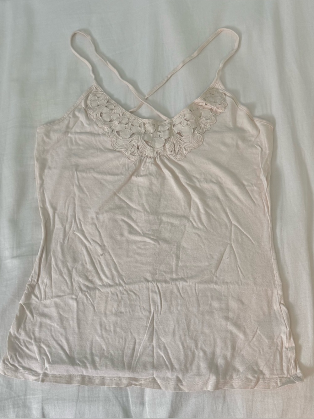 RW&CO. Light Blush Floral Appliqué Cami
